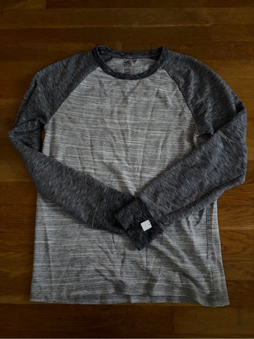 Boys Arizona Jeans Long-Sleeve Shirt Heather Gray and Charcoal- Size Small